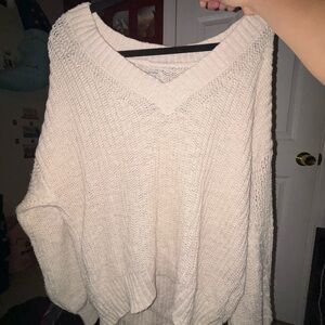 Cream V-Neck Sweater